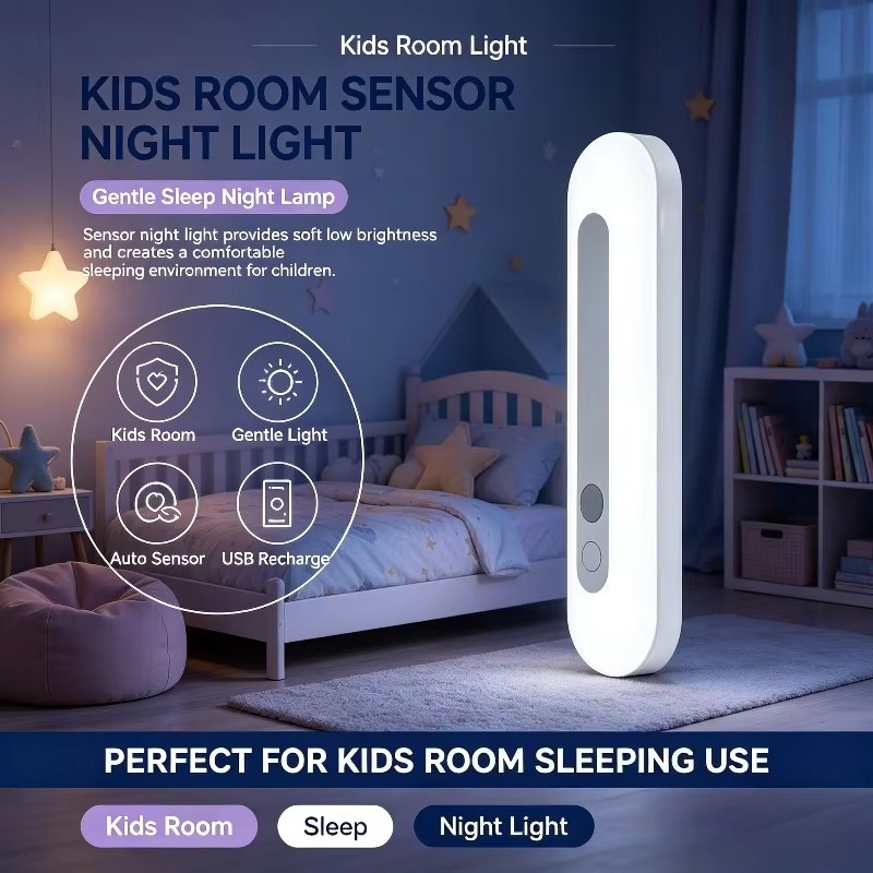 Baby Nursery Wall Lights - Intelligentes Sensor-Nachtlicht, Batteriebetrieben, Wandmontage, Warmes Ambiente,
