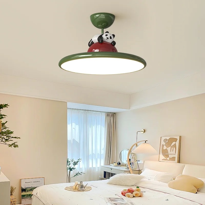 Baby Nursery Light Fixture - Cartoon Creme Stil Panda LED Deckenleuchte