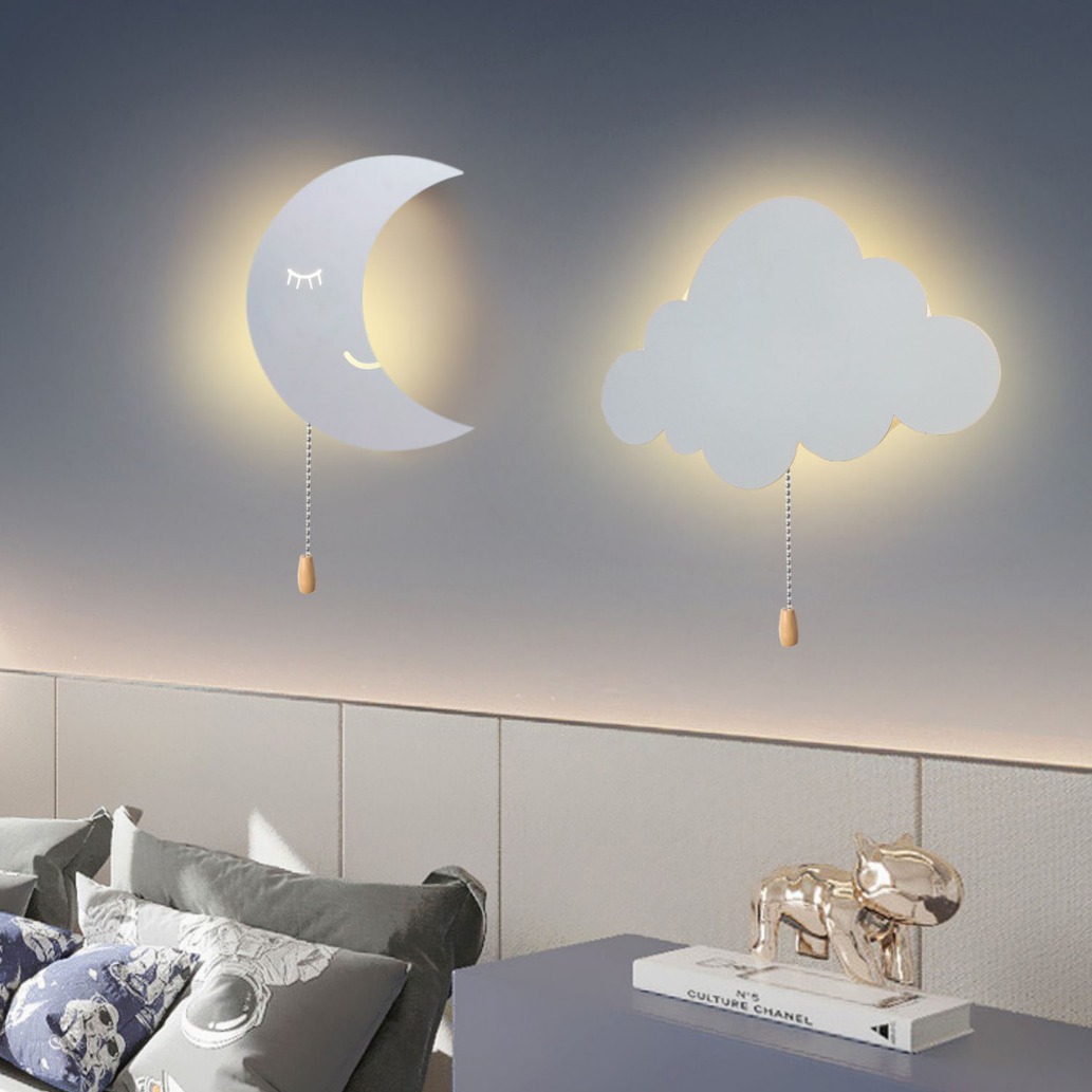 Baby Nursery Wall Lights - USB-Anschluss Ladung AA Batteriebetriebene Schlafzimmer Nachttischlampe