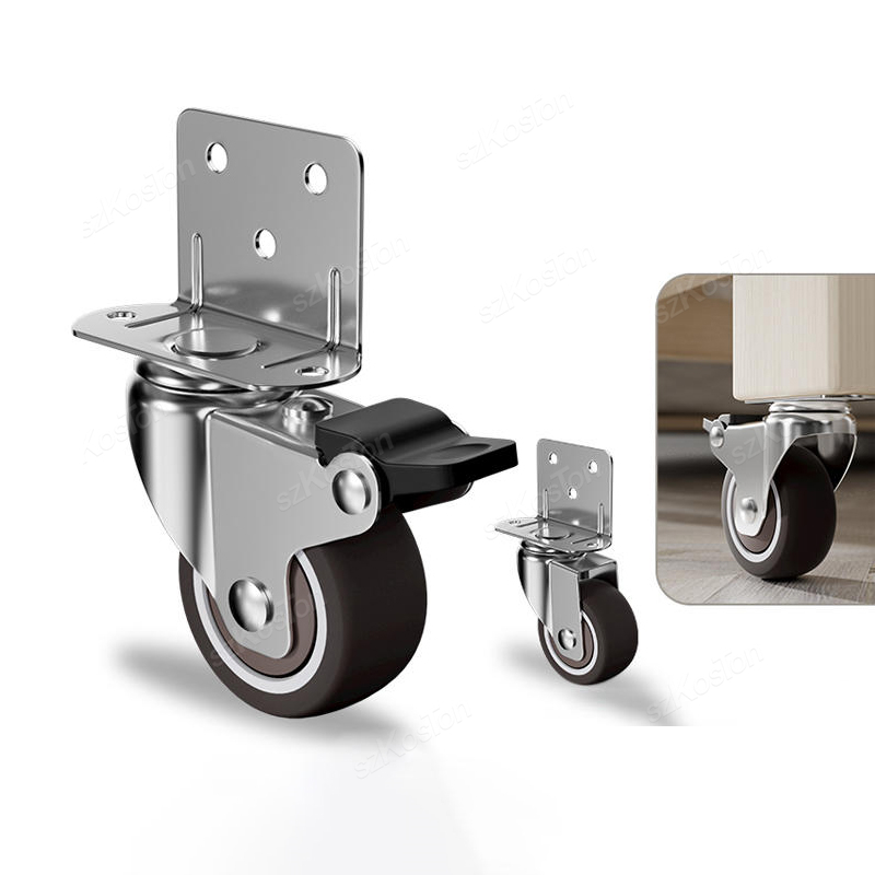 Baby Nursery Trolley - 4 Stück L-förmige Möbelrollen, weiche Gummi-Lenkrolle,