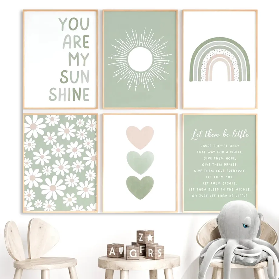 Baby Nursery Wall Lights - Krokodil lächelt die Sonne an –