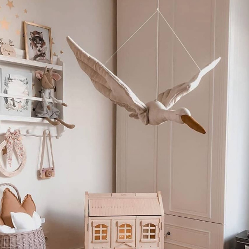 Baby Nursery Decor Girl - Neue Babyzimmer-Dekoration Kreative Wandbehang Schwan Plüsch
