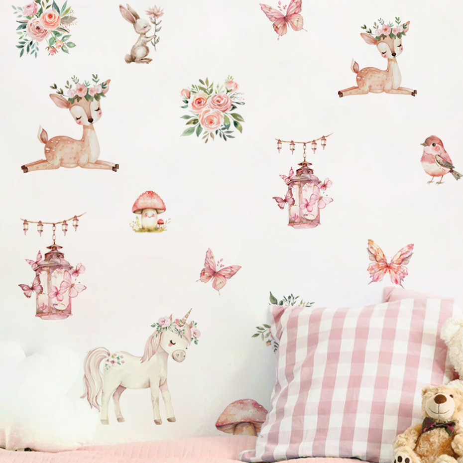 Cartoon schöne Hirsch Haus Wan – Baby Girl Nursery Quotes Bewertung und Preis