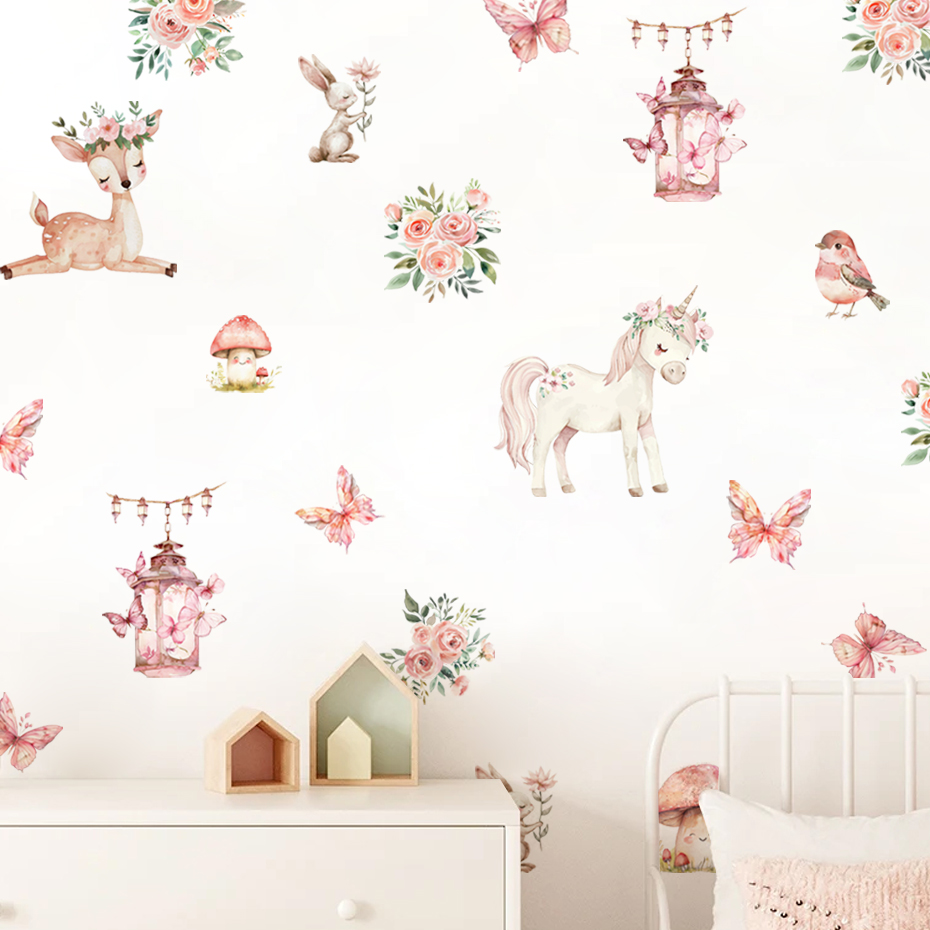 Cartoon schöne Hirsch Haus Wan – Baby Girl Nursery Quotes Bewertung und Preis
