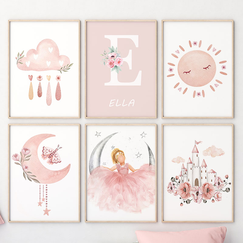 Rosa Engel Mädchen Sonne Mond  – Baby Nursery Decor Girl Bewertung und Preis