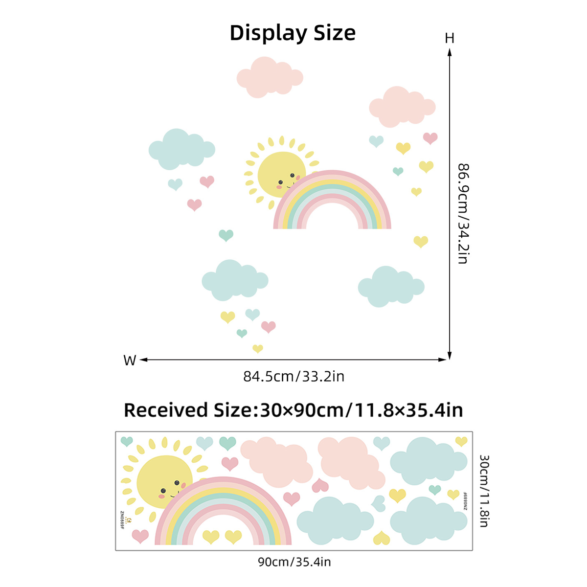 Cartoon Sonne Regenbogen Wolke – Baby Nursery Decor Girl Bewertung und Preis