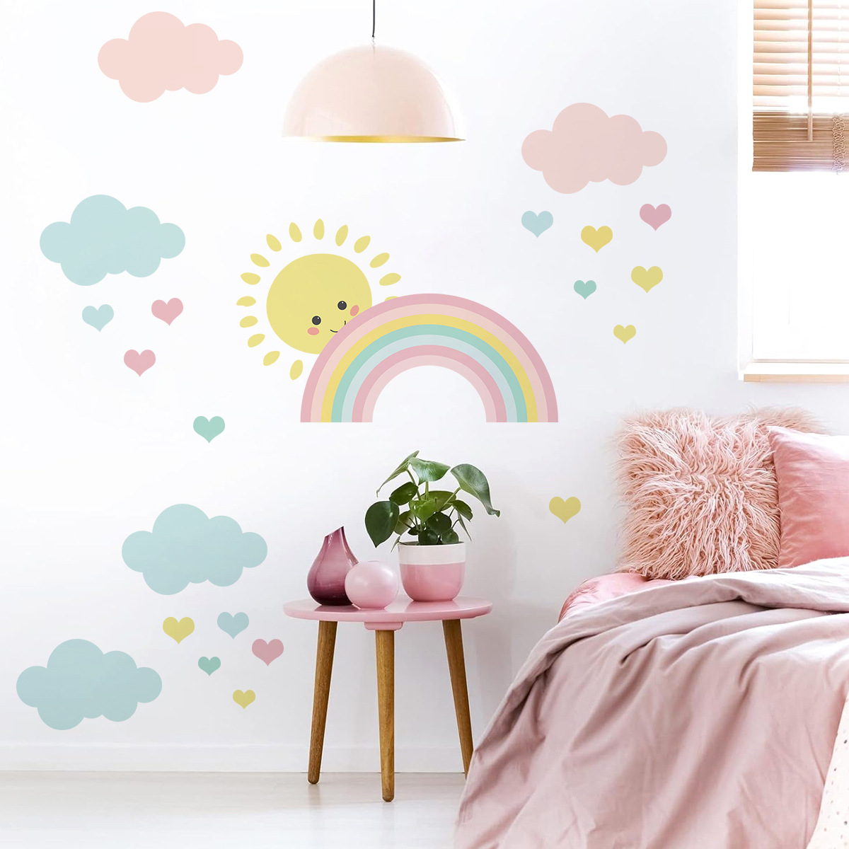 Cartoon Sonne Regenbogen Wolke – Baby Nursery Decor Girl Bewertung und Preis