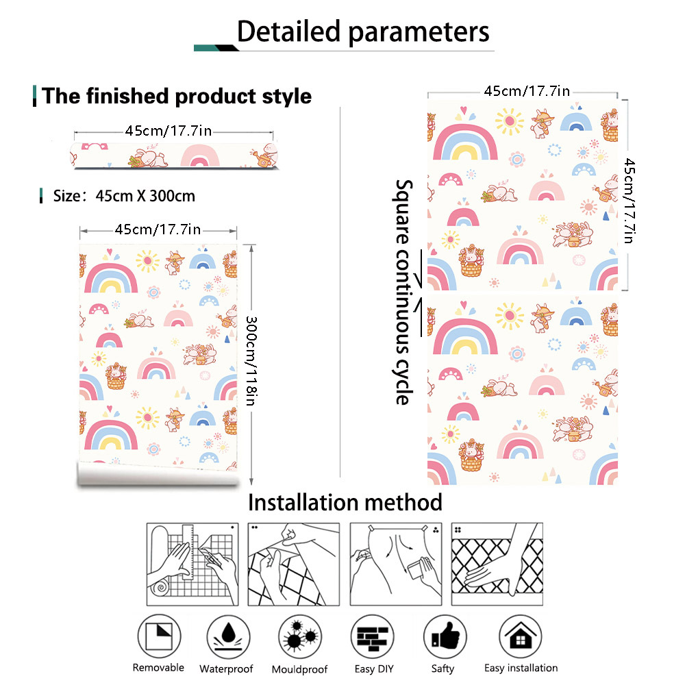 Boho Rainbow Kinder-Tapete zum – Baby Nursery Peel And Stick Wallpaper Bewertung und Preis