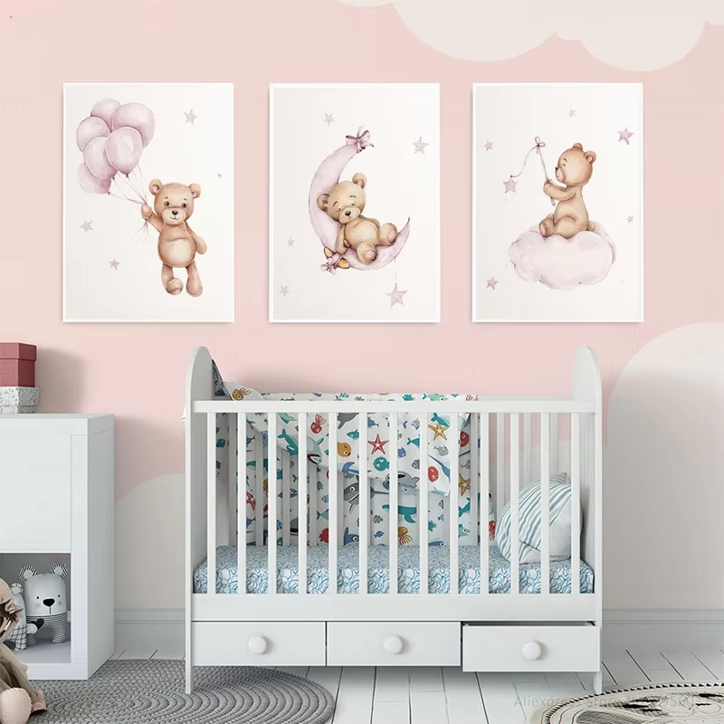 Bären-Wandkunst für das Kinder – Baby Nursery Decor Girl Bewertung und Preis